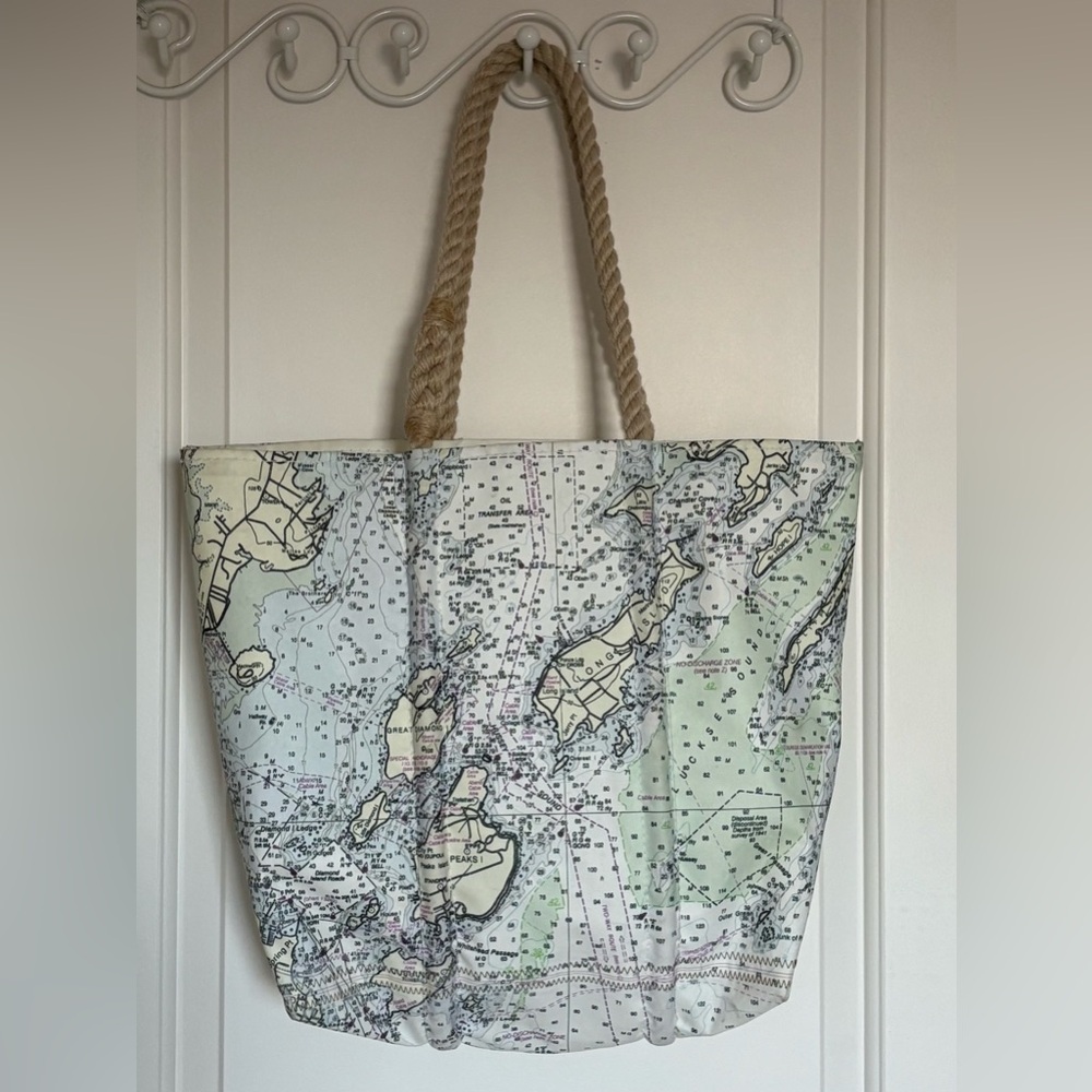 Sea Bags Nautical Map Print Tote Bag